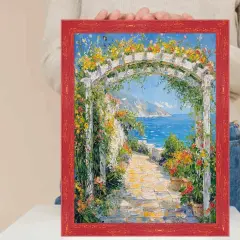 Slim Red Chabi Chic Farmhouse Barnwood Rustic Picture Frame 30x36 frame