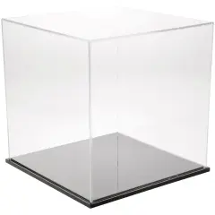 Plymor Clear Acrylic Display Case, 13" x 13" x 13" Black Base