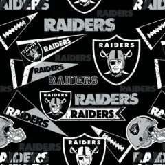 Licensed NFL Las Vegas Raiders Retro Cotton 14448D Fabric by the Yard