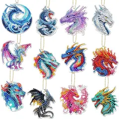 Dragon Diamond Art Keychains
