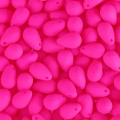 John Bead 114pcs 6x9mm Czech Glass White Alabaster Velvet Drop Bead Strands Bright Pink