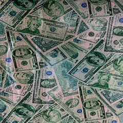 1 Yard Random Money Hologram Polyester Spandex Fabric 60 Inch Width Green Combo