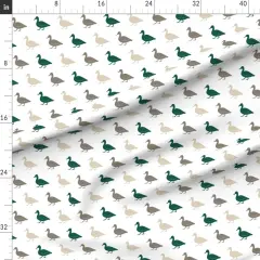 Various Fabrics by the Yard or Fat Quarter Multi Duck Wholecloth Cheater Quilt Top Coordinate Green Ducks Hunting Nursery Boy Beige Warm Gray Bird Animal Custom Printed Fabric by Spoonflower