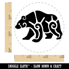 Tribal Southwestern Bear Sun Swirls Self-Inking Rubber Stamp Crafting Planners Fuchsia