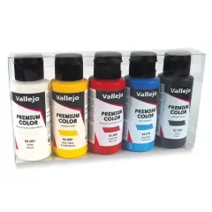 Vallejo Premium Airbrush Colors - 60 ml, Set of 5, Basic Opaque Colors