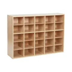 Streamline 25 Cubby Tray Storage Cabinet, 5x5, Classroom Furniture Natural