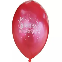 25 pcs RED 12" Metallic Latex Balloons HAPPY BIRTHDAY Party DECORATIONS Supplies