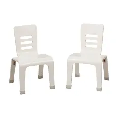 Bentwood Chair, 12in Seat Height, Stackable Seats, 2-Pack White Wash