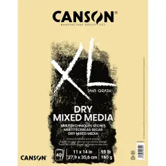 Canson XL Sand Grain Dry Mixed Media Pad Natural 11"X14"-Fold Over, 40 Sheets