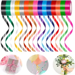 30 Rolls Curling Ribbons,15 Colors Balloon Ribbon Gift Wrapping Ribbons for Crafts,Metallic Balloon String Roll for Wedding Party Valentines Flowers Festival Art Craft Decor