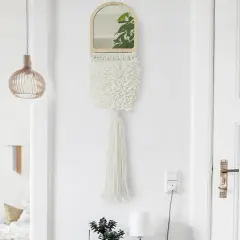 Boho Mirror Macrame Wall Art Decortive Macrame Mirror Wall Art