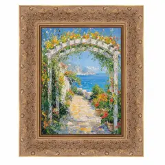 Wide Gold Ornate Floral Picture Frame 9x9 frame