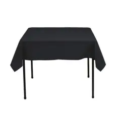 1 Yard Black Square Tablecloth Washable Polyester for Square or Round Tables 60 x 60 Inch Width