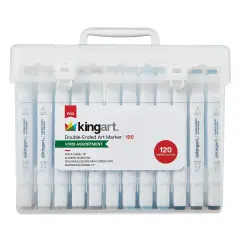 Kingart Pro Double-Ended Art Alcohol Markers - Vivid Assortment, Set of 120