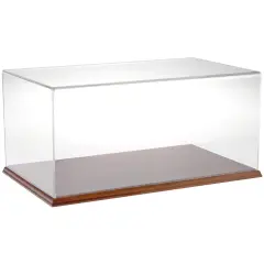 Plymor Clear Acrylic Display Case with Hardwood Base, 20" W x 12" D x 9" H