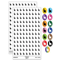 Proud Wooly Llama Standing Silhouette 200+ 0.50" Round Stickers Light Pink