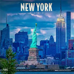 New York City | 2026 12 x 24 Inch (Hanging) Monthly Square Wall Calendar | Foil Stamped Cover | Plastic-Free