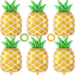 Pineapple Balloons, 6 Pcs Cute Pineapple Foil Balloons, Large Fruit Mylar Balloons