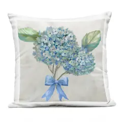 Stupell Industries Hydrangea Beauty & Bow Outdoor Pillow, 18 x 7 x 18