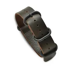 20mm Military MoD Vintage Distressed Leather Watch Strap PVD - Brown