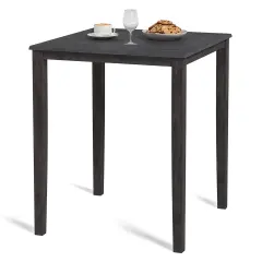 Costway Square Dining Table for 4-Person with Solid Wood Frame for Dining Room