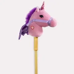 PonyLand Pink Unicorn Stick Horse with Sound Toy 28 Inch