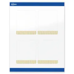 Avery Printable Rectangle Labels with Sure Feed Technology, Pre-Printed Gold Lace Trim Pattern, Glossy White, 4" x 3-1/3", Laser & Inkjet Compatible, 40 Total