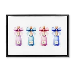 Stupell Industries Pastel Champagne Bottles Floater Framed Canvas Wall Art Design by Amanda Greenwood
