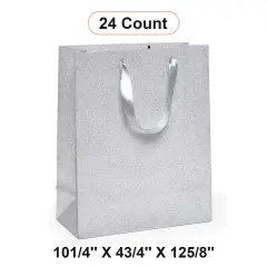 Stylish Glitter Grain Euro Totes Luxe Size 10 1/4'' x 4 3/4'' x 12 5/8'' Silver