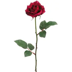 Allstate Long Stem Blooming Rose Artificial Floral Spray - 23" - Burgundy Red