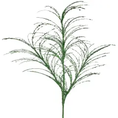 34" Green Glitter/Sequin Pampas Grass Spray &ndash; Elegant Christmas Floral Pick