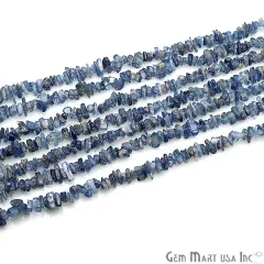 Natural Chip Beads, 34 Inch, Genuine Chip Strands, Drilled Strung Nugget Beads, 3-7mm, Polished, GemMartUSA (70001) Kyanite