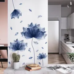 Huge Flower Petal Wall Decals Living Room Floral Wall Stickers Removable Peel and Stick Waterproof Wall Art Decor Stickers for Bedroom Bathroom Office