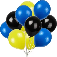 Yellow Blue Black Balloons,100 Pack 12 Inch Latex Balloons