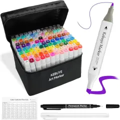Alcohol Based Markers Art Set - 120 Color Professional Double Sided Marker for Artist, Markers for Adult Coloring Books No Bleeding - Dual Tip Color Pen for Drawing Blending Illustration Card Making