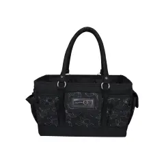 Deluxe Store & Tote Craft Organizer, Black & White Floral