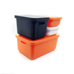 Miniature Storage Containers for 1:12 Scale Dollhouses, 4 pc, Halloween Colors Tote Boxes, Adorabilities
