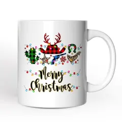 Buffalo Plaid Gunslinger Western Cowboy Style Christmas Mug