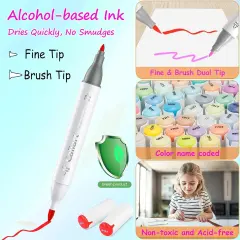 61 Colors Brush & Fine Permanent Alcohol Markers