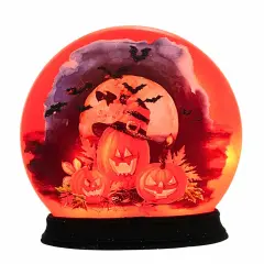 Stony Creek 7.0 Inch Frequent Flyer Pre-Lit Round Orb Halloween Lighted Glass Accent , Halloween Decor PUMPKINS