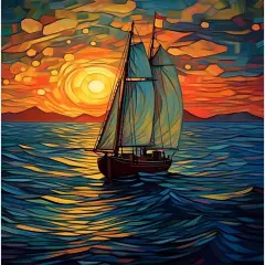 Paint by Numbers for Adults - DIY Adult Paint by Number Kits Painting on Canvas Sailboat Painting by Numbers for Beginners, Sunset Landscape Art Craft Kits for Adults (16x20 Inch)