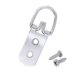 Framer Supply Heavy Duty 2 Hole Steel D-Ring Picture Hangers & #6 1/2" Pan Head Philips Screws