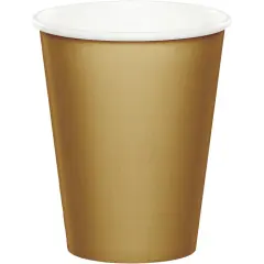 240 pc Bulk Glittering Gold 9 oz Hot & Cold Cups