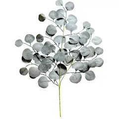4 Frosted Green 25 in Silk Eucalyptus LEAVES Artificial Greenery Stems Events