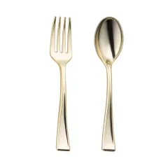 Gold Disposable Plastic Mini Flatware Set (600 Guests)