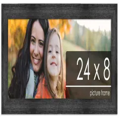 Panoramic Contemporary Black Picture Frame - UV Acrylic, Foam Board Backing, Hanging Hardware