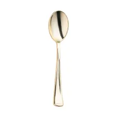 Shiny Metallic Gold Plastic Spoons (600 Spoons)