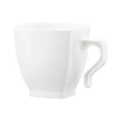 White Square Plastic Coffee Mugs - 8 oz. (192 Mugs)
