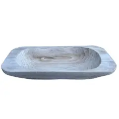 Natural Wood Dough Bowl &ndash; 20"" Rustic Wooden Bowl for Decor, Serving, Candle Making, or Centerpieces