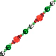 Crystal Lane DIY 7" Designer Holiday Red & Green Glass Bead Mix Strand Mix / Green & Red